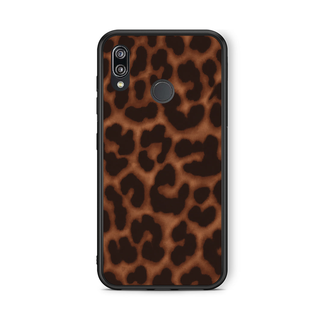 Θήκη Huawei P20 Lite Leopard Print Dark Brown από τη Smartfits με σχέδιο στο πίσω μέρος και μαύρο περίβλημα | Huawei P20 Lite Leopard Print Dark Brown case with colorful back and black bezels