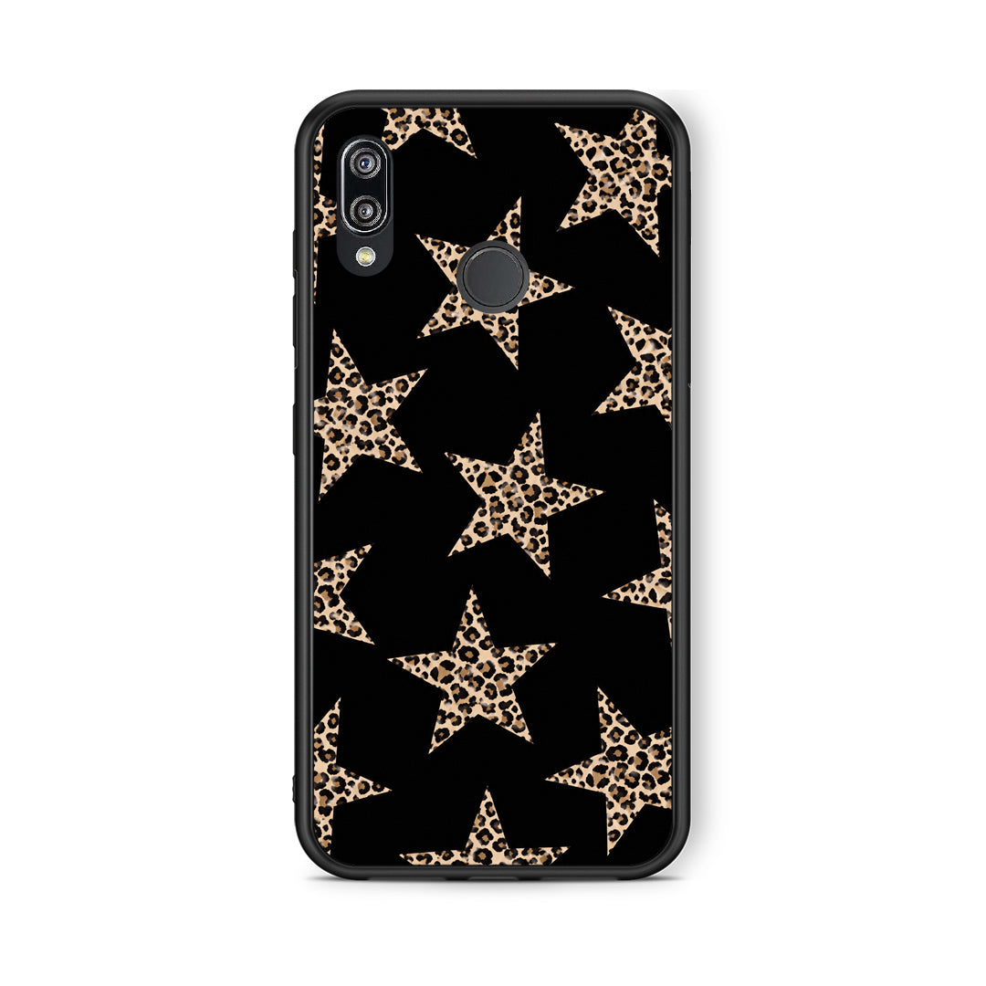 Θήκη Huawei P20 Lite Leopard Stars on Black από τη Smartfits με σχέδιο στο πίσω μέρος και μαύρο περίβλημα | Huawei P20 Lite Leopard Stars on Black case with colorful back and black bezels