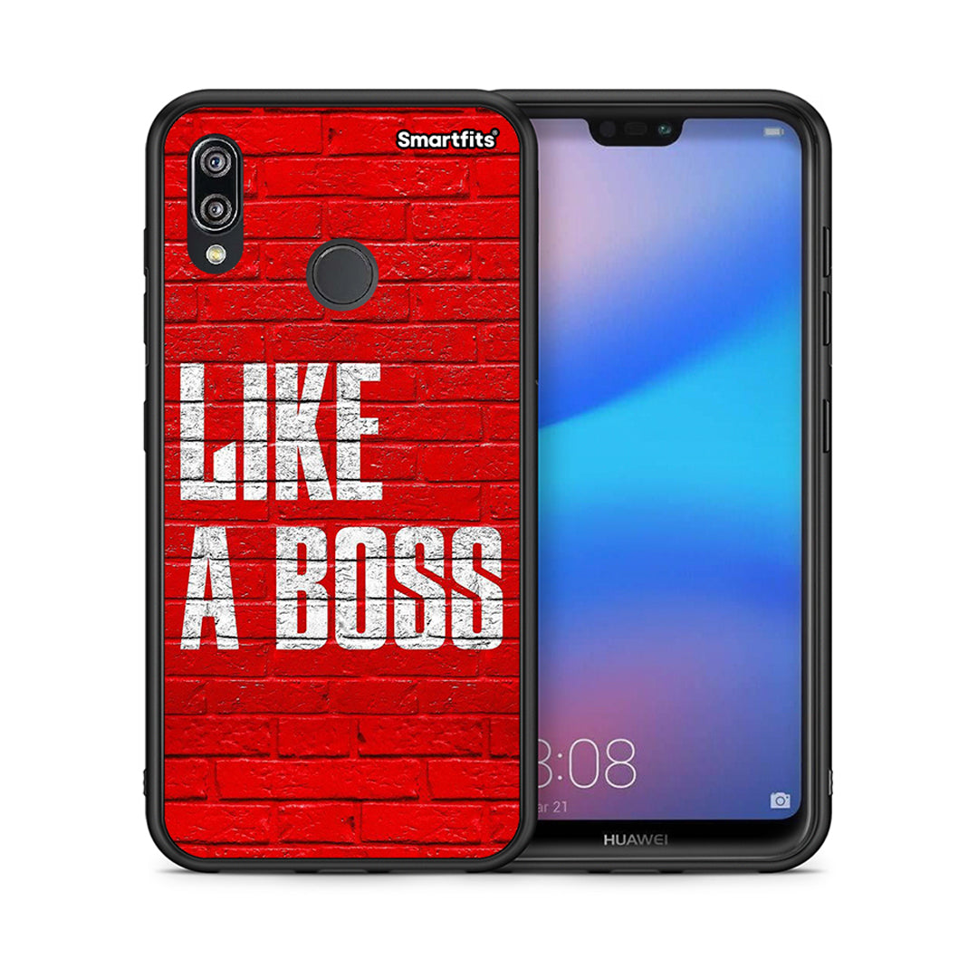 Θήκη Huawei P20 Lite Like A Boss από τη Smartfits με σχέδιο στο πίσω μέρος και μαύρο περίβλημα | Huawei P20 Lite Like A Boss case with colorful back and black bezels