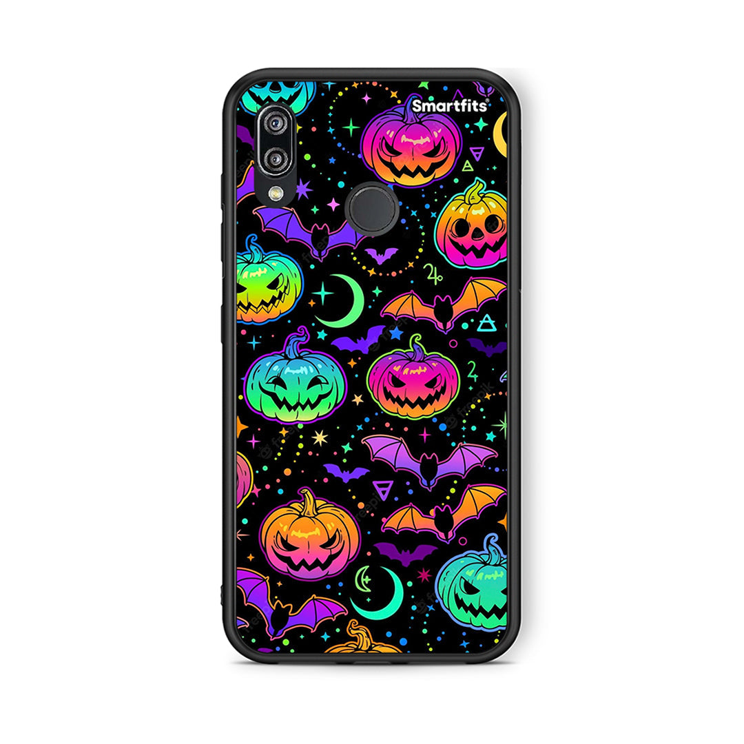 Huawei P20 Lite Neon Halloween θήκη από τη Smartfits με σχέδιο στο πίσω μέρος και μαύρο περίβλημα | Smartphone case with colorful back and black bezels by Smartfits