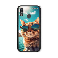 Thumbnail for Huawei P20 Lite Summer Cat θήκη από τη Smartfits με σχέδιο στο πίσω μέρος και μαύρο περίβλημα | Smartphone case with colorful back and black bezels by Smartfits