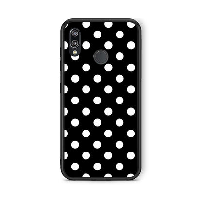 Θήκη Huawei P20 Lite White Polka Dots on Black από τη Smartfits με σχέδιο στο πίσω μέρος και μαύρο περίβλημα | Huawei P20 Lite White Polka Dots on Black case with colorful back and black bezels