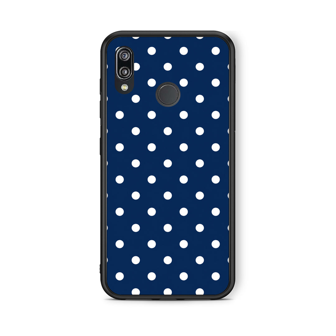 Θήκη Huawei P20 Lite White Small Polka Dots on Navy από τη Smartfits με σχέδιο στο πίσω μέρος και μαύρο περίβλημα | Huawei P20 Lite White Small Polka Dots on Navy case with colorful back and black bezels