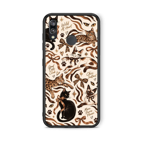 Θήκη Huawei P20 Lite Wild Cats and Animal Print Collage από τη Smartfits με σχέδιο στο πίσω μέρος και μαύρο περίβλημα | Huawei P20 Lite Wild Cats and Animal Print Collage case with colorful back and black bezels
