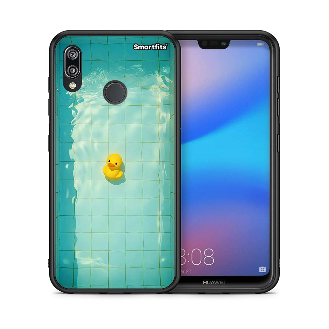 Θήκη Huawei P20 Lite Yellow Duck από τη Smartfits με σχέδιο στο πίσω μέρος και μαύρο περίβλημα | Huawei P20 Lite Yellow Duck case with colorful back and black bezels