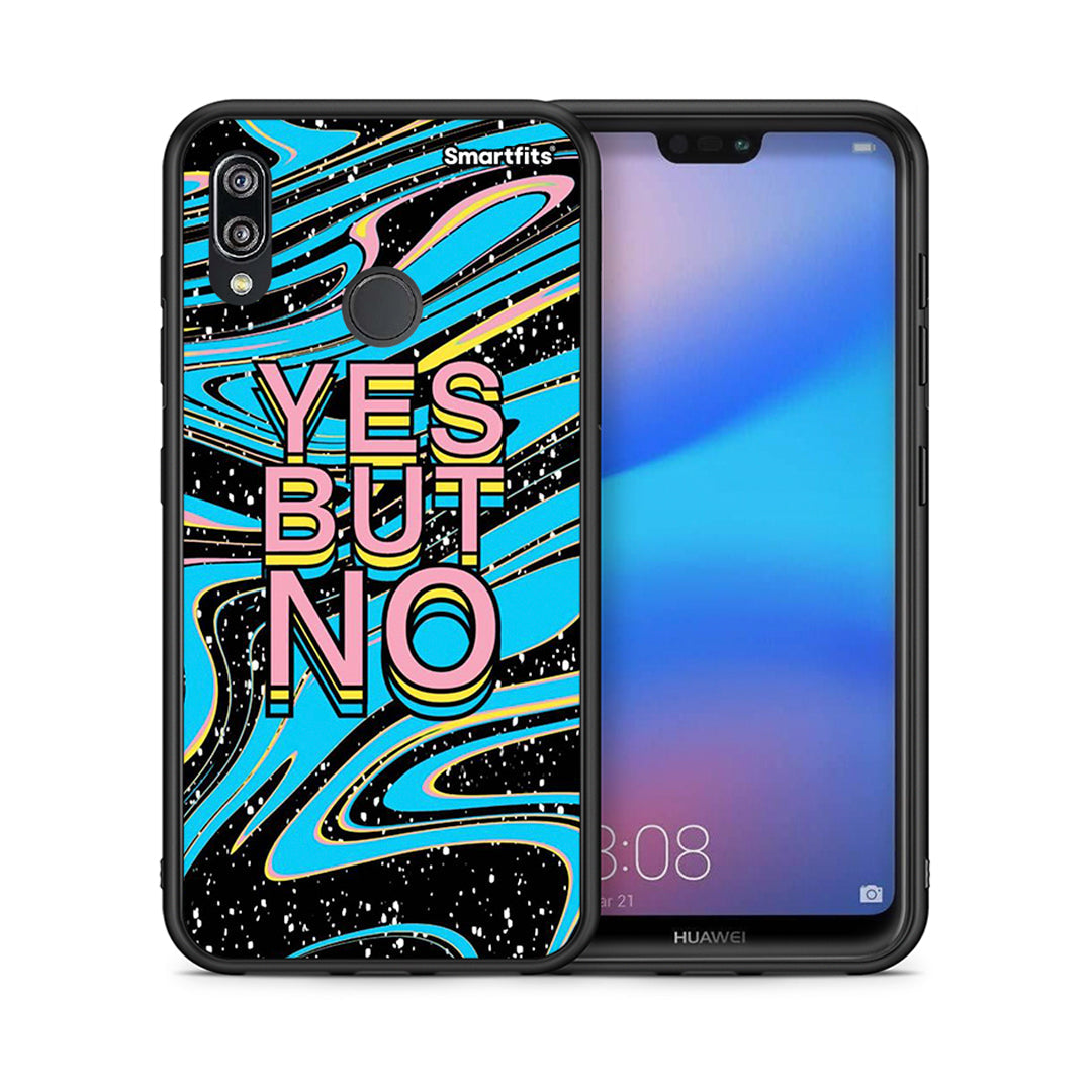 Θήκη Huawei P20 Lite Yes But No από τη Smartfits με σχέδιο στο πίσω μέρος και μαύρο περίβλημα | Huawei P20 Lite Yes But No case with colorful back and black bezels