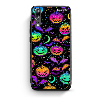 Huawei P20 Neon Halloween θήκη από τη Smartfits με σχέδιο στο πίσω μέρος και μαύρο περίβλημα | Smartphone case with colorful back and black bezels by Smartfits