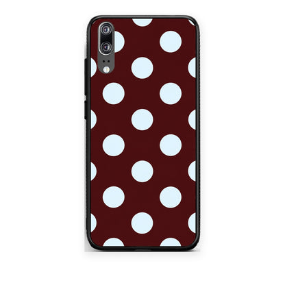 Θήκη Huawei P20 Pale Blue Large Polka Dots on Burgundy από τη Smartfits με σχέδιο στο πίσω μέρος και μαύρο περίβλημα | Huawei P20 Pale Blue Large Polka Dots on Burgundy case with colorful back and black bezels