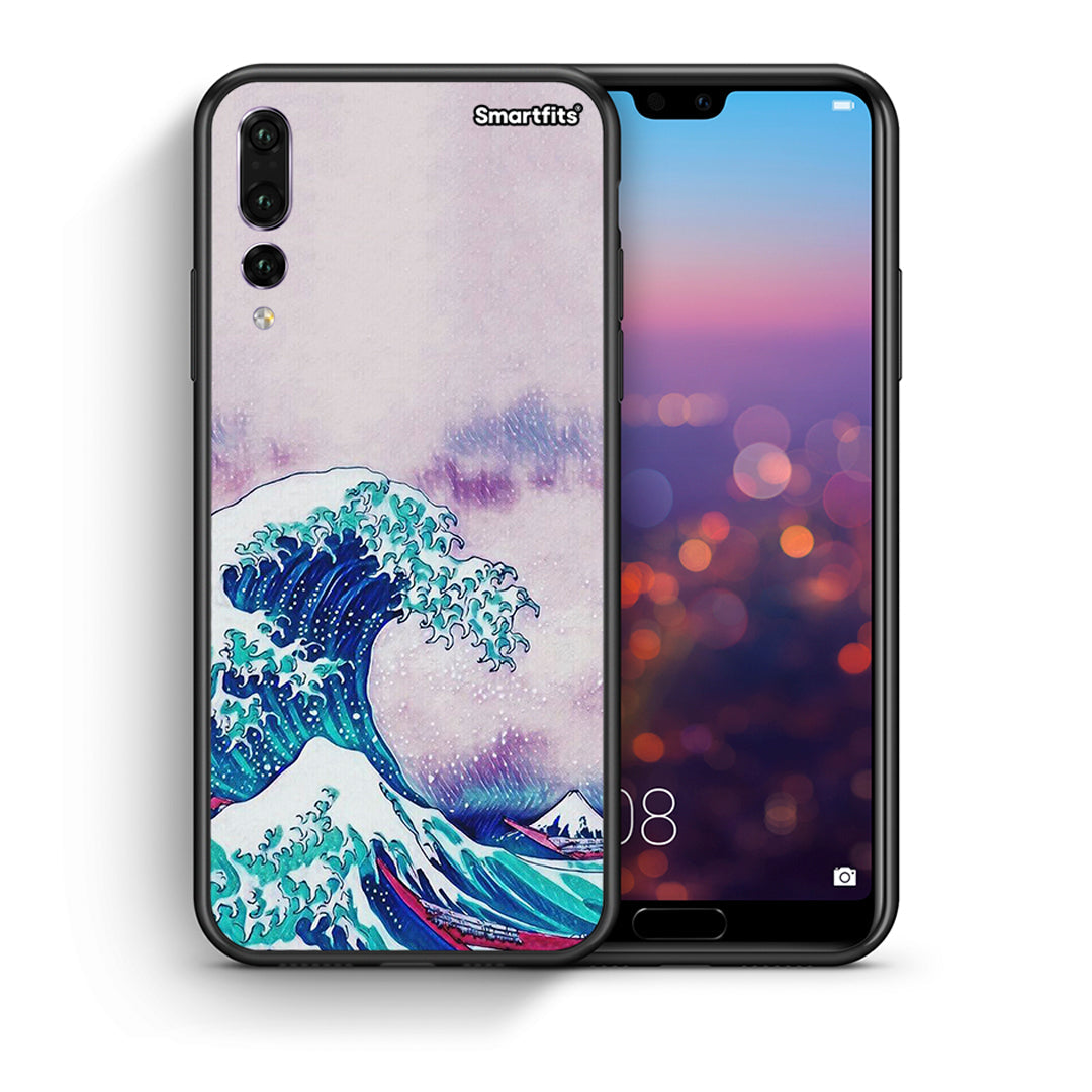 Θήκη Huawei P20 Pro Blue Waves από τη Smartfits με σχέδιο στο πίσω μέρος και μαύρο περίβλημα | Huawei P20 Pro Blue Waves case with colorful back and black bezels