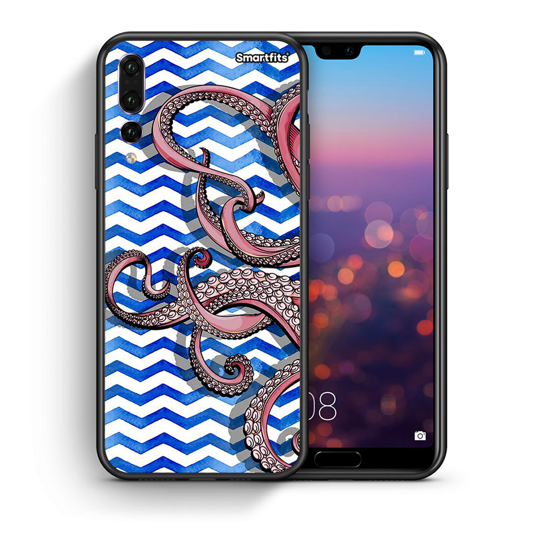 Θήκη Huawei P20 Pro Chevron Devilfish από τη Smartfits με σχέδιο στο πίσω μέρος και μαύρο περίβλημα | Huawei P20 Pro Chevron Devilfish case with colorful back and black bezels