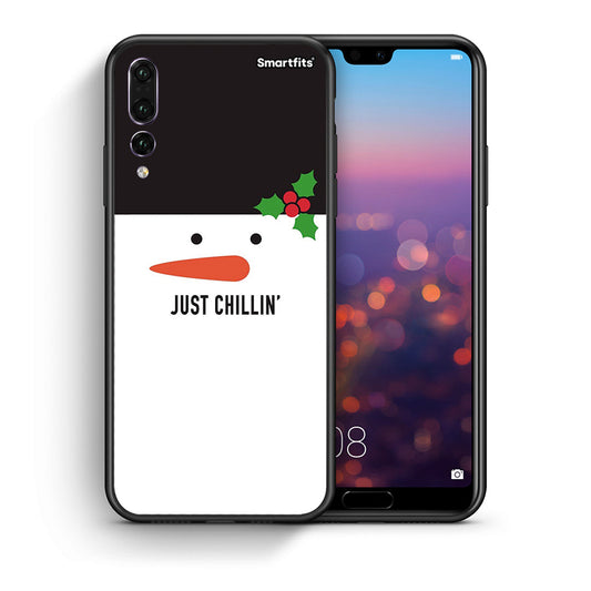 Θήκη Huawei P20 Pro Christmas Chillin από τη Smartfits με σχέδιο στο πίσω μέρος και μαύρο περίβλημα | Huawei P20 Pro Christmas Chillin case with colorful back and black bezels