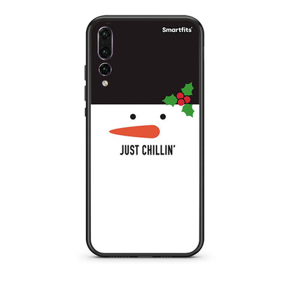 huawei p20 pro Christmas Chillin θήκη από τη Smartfits με σχέδιο στο πίσω μέρος και μαύρο περίβλημα | Smartphone case with colorful back and black bezels by Smartfits