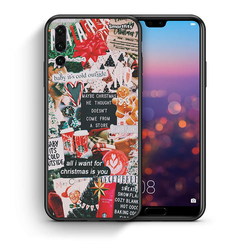 Θήκη Huawei P20 Pro Christmas Happiness από τη Smartfits με σχέδιο στο πίσω μέρος και μαύρο περίβλημα | Huawei P20 Pro Christmas Happiness case with colorful back and black bezels