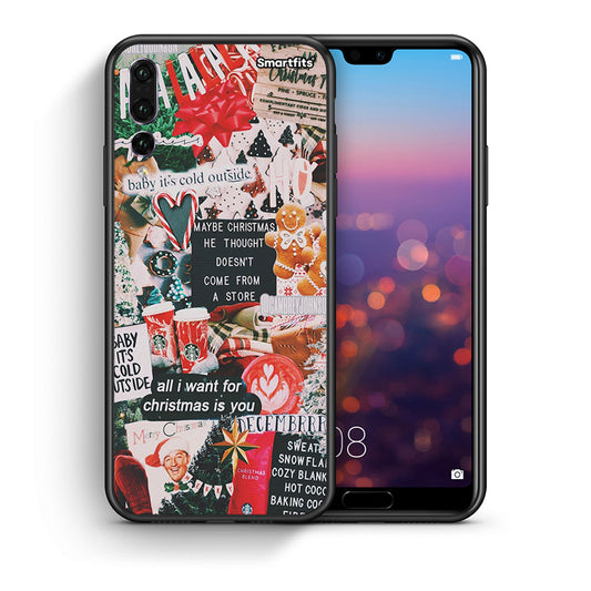Θήκη Huawei P20 Pro Christmas Happiness από τη Smartfits με σχέδιο στο πίσω μέρος και μαύρο περίβλημα | Huawei P20 Pro Christmas Happiness case with colorful back and black bezels