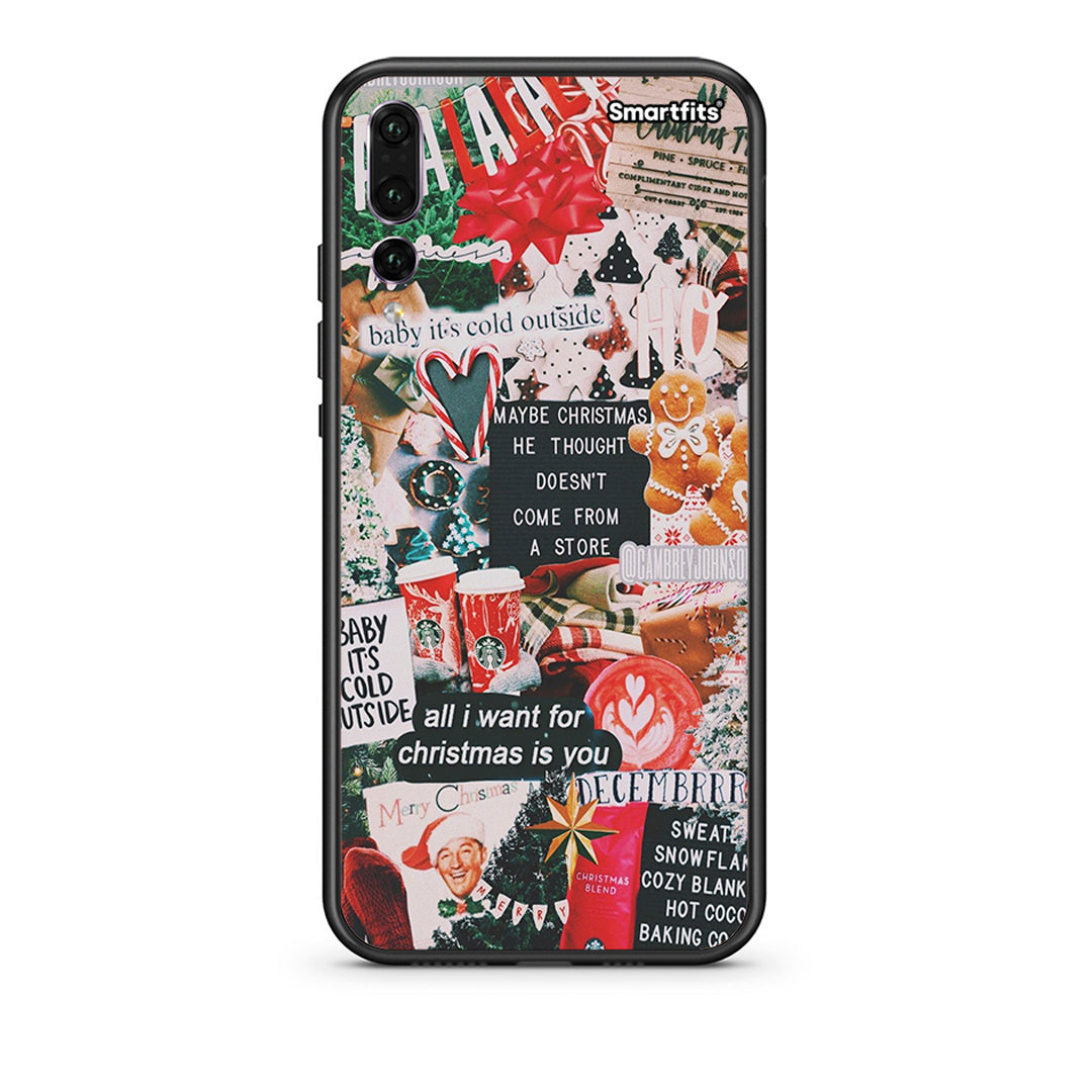 huawei p20 pro Christmas Happiness θήκη από τη Smartfits με σχέδιο στο πίσω μέρος και μαύρο περίβλημα | Smartphone case with colorful back and black bezels by Smartfits