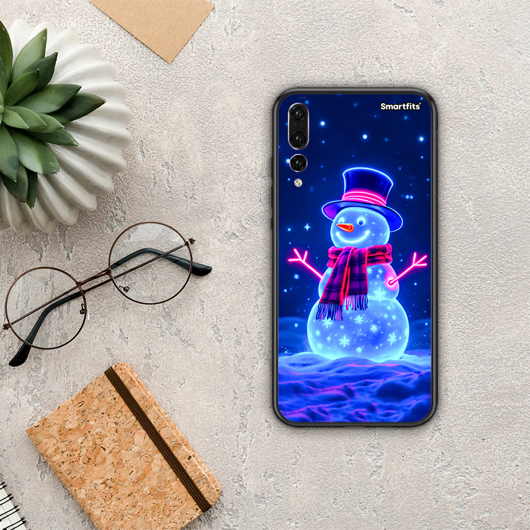 Christmas Neon Snowman - Huawei P20 Pro θήκη
