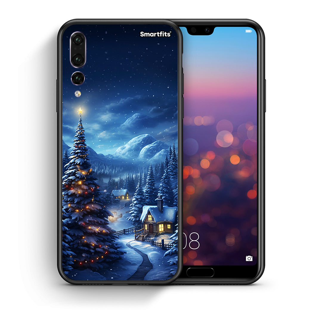 Θήκη Huawei P20 Pro Christmas Scenery από τη Smartfits με σχέδιο στο πίσω μέρος και μαύρο περίβλημα | Huawei P20 Pro Christmas Scenery case with colorful back and black bezels