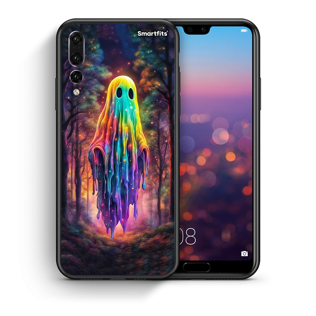 Θήκη Huawei P20 Pro Halloween Ghost από τη Smartfits με σχέδιο στο πίσω μέρος και μαύρο περίβλημα | Huawei P20 Pro Halloween Ghost case with colorful back and black bezels