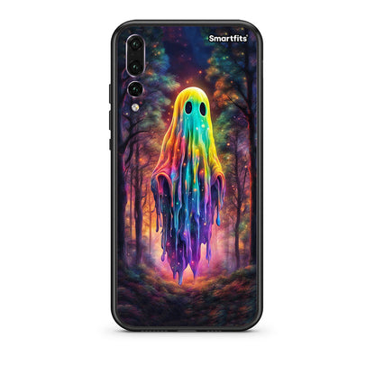 huawei p20 pro Halloween Ghost θήκη από τη Smartfits με σχέδιο στο πίσω μέρος και μαύρο περίβλημα | Smartphone case with colorful back and black bezels by Smartfits