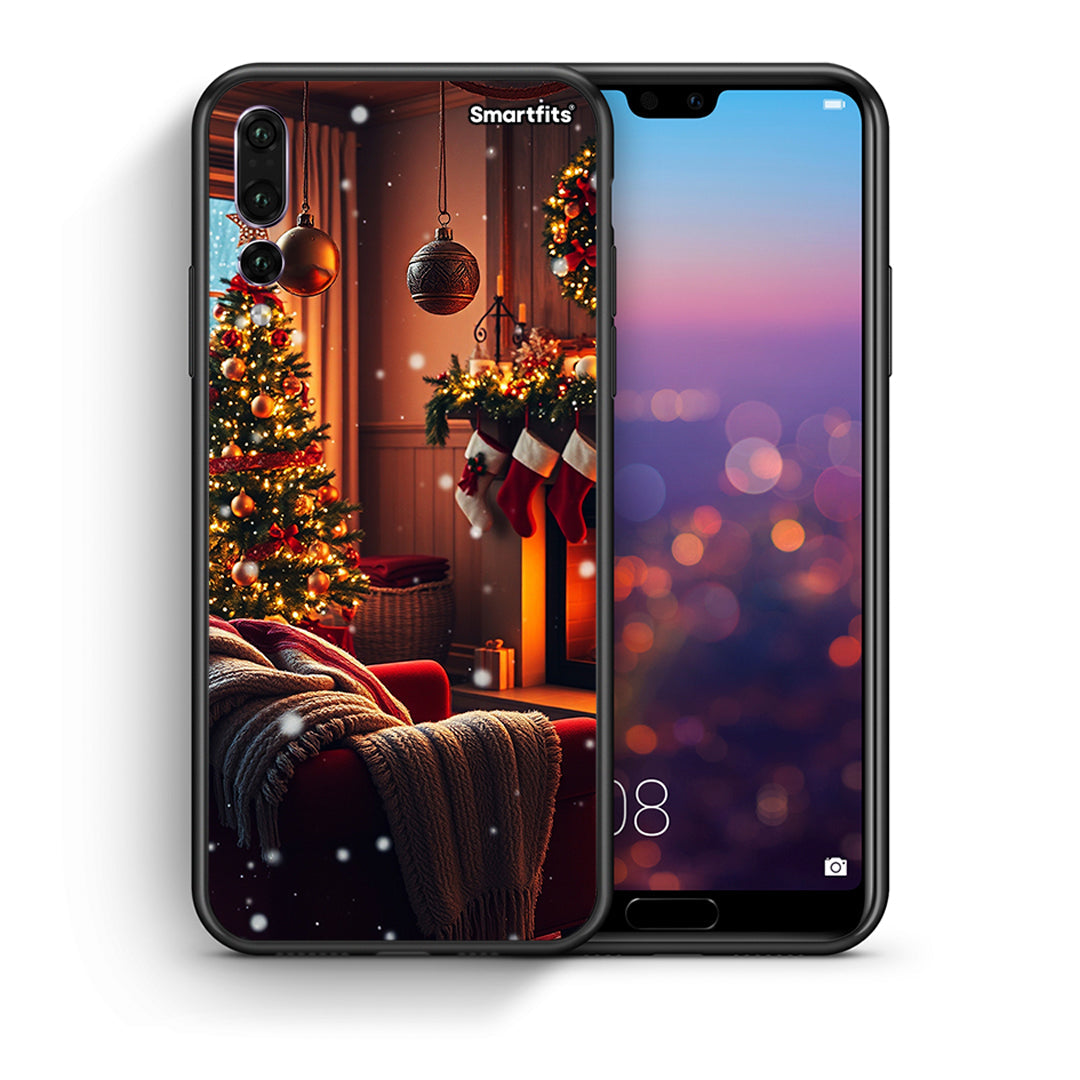 Θήκη Huawei P20 Pro Home For Christmas από τη Smartfits με σχέδιο στο πίσω μέρος και μαύρο περίβλημα | Huawei P20 Pro Home For Christmas case with colorful back and black bezels