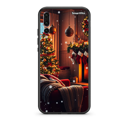 huawei p20 pro Home For Christmas θήκη από τη Smartfits με σχέδιο στο πίσω μέρος και μαύρο περίβλημα | Smartphone case with colorful back and black bezels by Smartfits