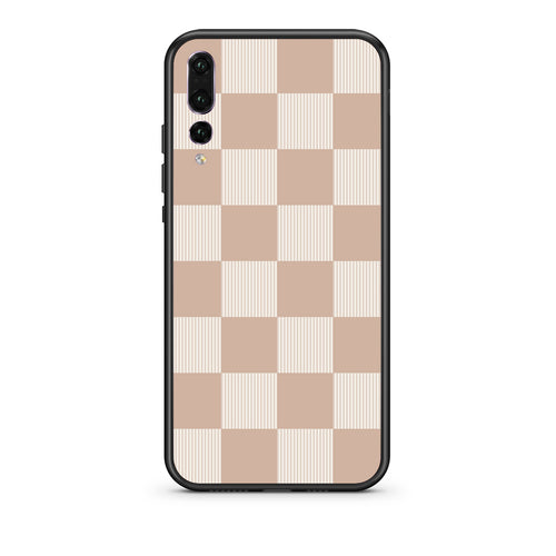 Θήκη Huawei P20 Pro Latte and Cream Striped Checks από τη Smartfits με σχέδιο στο πίσω μέρος και μαύρο περίβλημα | Huawei P20 Pro Latte and Cream Striped Checks case with colorful back and black bezels