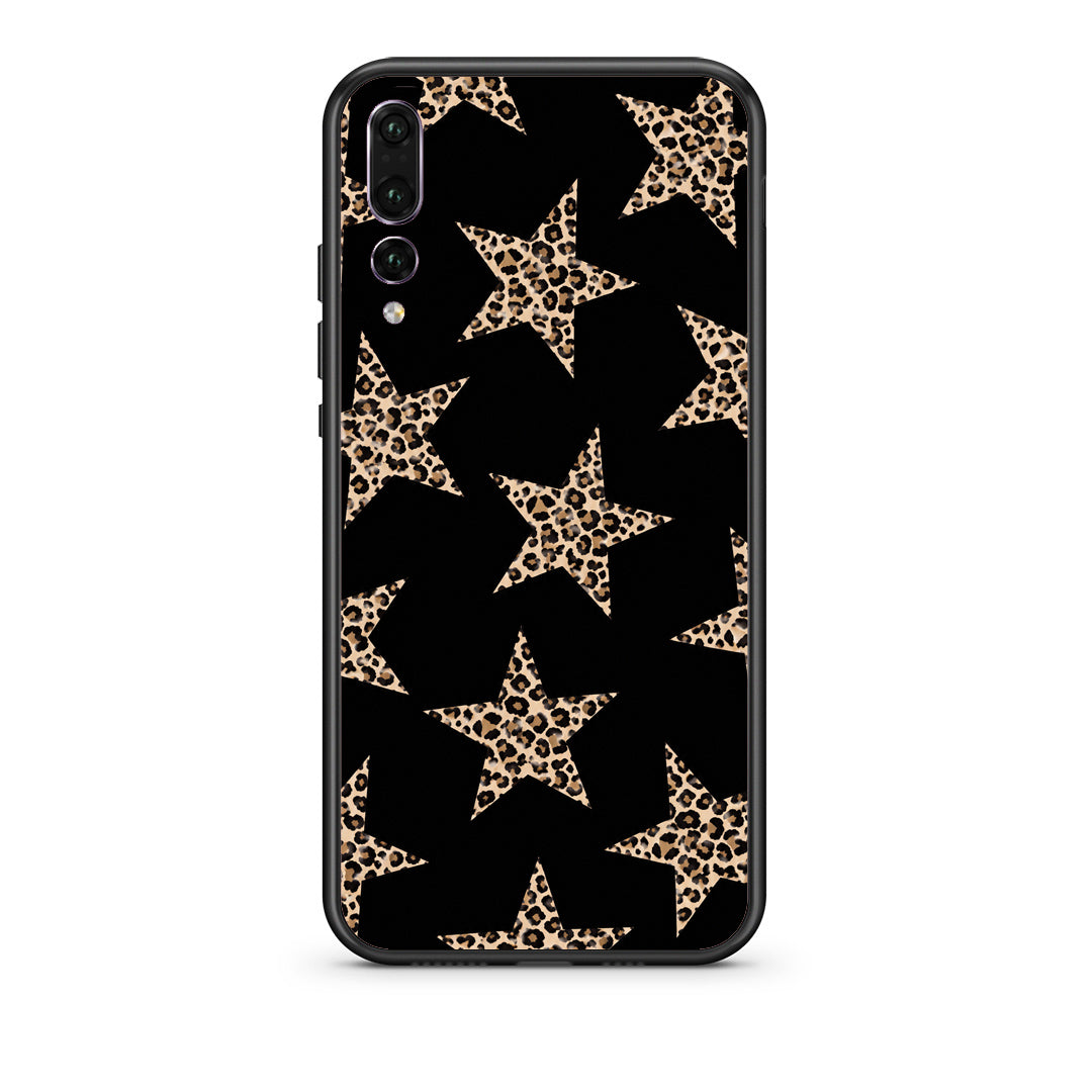 Θήκη Huawei P20 Pro Leopard Stars on Black από τη Smartfits με σχέδιο στο πίσω μέρος και μαύρο περίβλημα | Huawei P20 Pro Leopard Stars on Black case with colorful back and black bezels