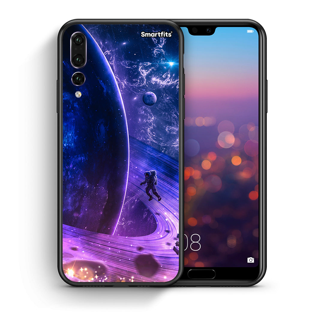 Θήκη Huawei P20 Pro Lost Astronaut από τη Smartfits με σχέδιο στο πίσω μέρος και μαύρο περίβλημα | Huawei P20 Pro Lost Astronaut case with colorful back and black bezels
