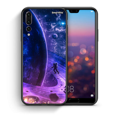 Θήκη Huawei P20 Pro Lost Astronaut από τη Smartfits με σχέδιο στο πίσω μέρος και μαύρο περίβλημα | Huawei P20 Pro Lost Astronaut case with colorful back and black bezels