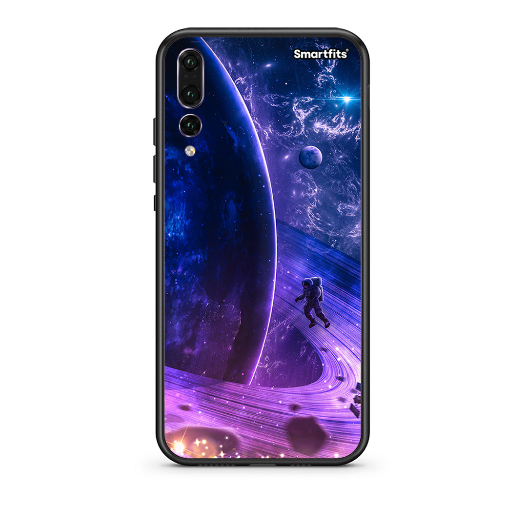 huawei p20 pro Lost Astronaut θήκη από τη Smartfits με σχέδιο στο πίσω μέρος και μαύρο περίβλημα | Smartphone case with colorful back and black bezels by Smartfits
