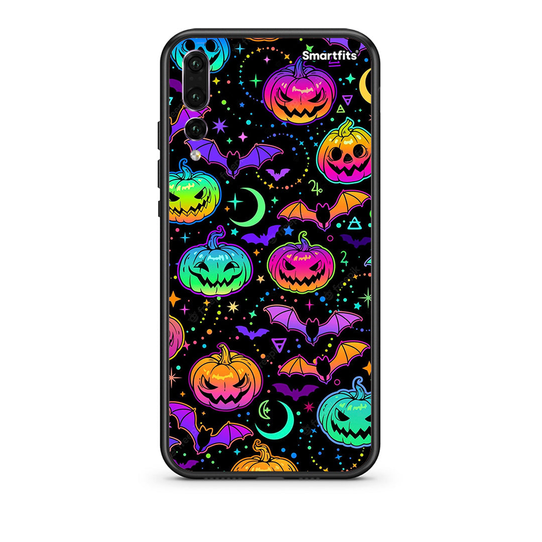 huawei p20 pro Neon Halloween θήκη από τη Smartfits με σχέδιο στο πίσω μέρος και μαύρο περίβλημα | Smartphone case with colorful back and black bezels by Smartfits