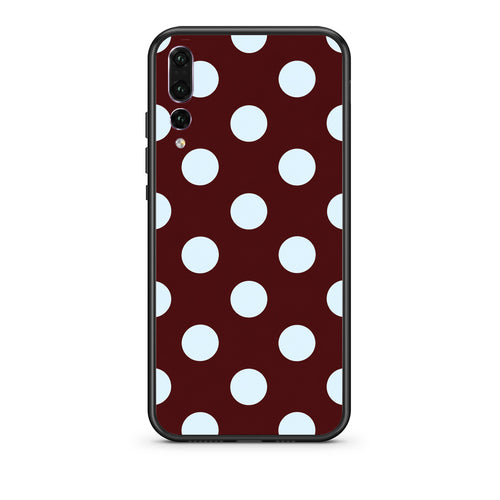 Θήκη Huawei P20 Pro Pale Blue Large Polka Dots on Burgundy από τη Smartfits με σχέδιο στο πίσω μέρος και μαύρο περίβλημα | Huawei P20 Pro Pale Blue Large Polka Dots on Burgundy case with colorful back and black bezels