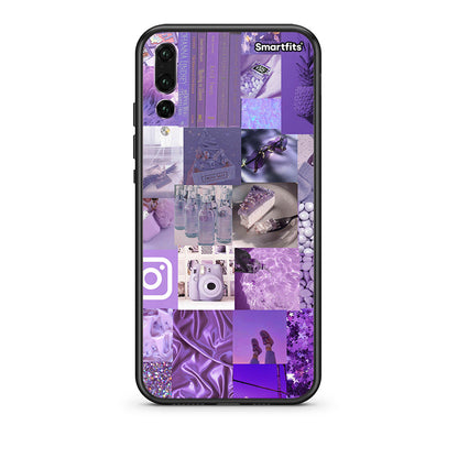 huawei p20 pro Purple Aesthetic Collage θήκη από τη Smartfits με σχέδιο στο πίσω μέρος και μαύρο περίβλημα | Smartphone case with colorful back and black bezels by Smartfits