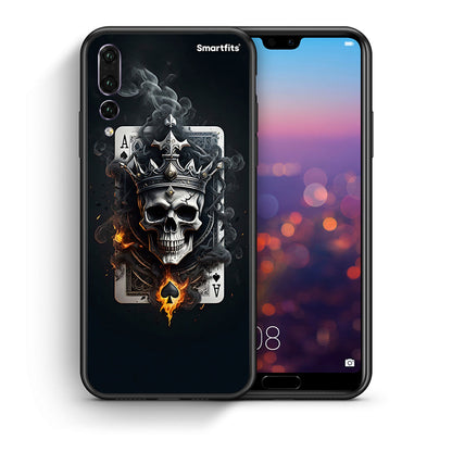 Θήκη Huawei P20 Pro Skull King Ace από τη Smartfits με σχέδιο στο πίσω μέρος και μαύρο περίβλημα | Huawei P20 Pro Skull King Ace case with colorful back and black bezels