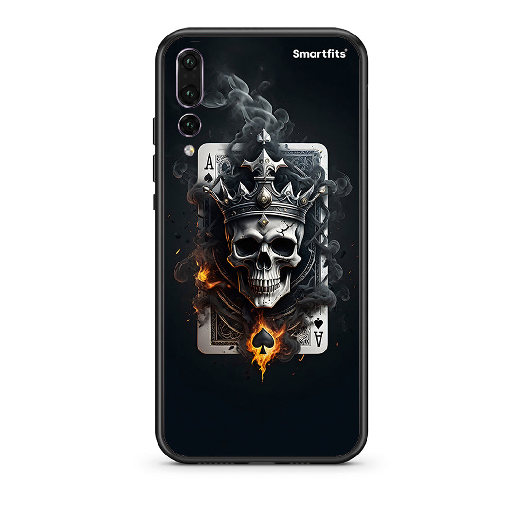 huawei p20 pro Skull King Ace θήκη από τη Smartfits με σχέδιο στο πίσω μέρος και μαύρο περίβλημα | Smartphone case with colorful back and black bezels by Smartfits