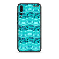 Thumbnail for huawei p20 pro Swimming Dolphins θήκη από τη Smartfits με σχέδιο στο πίσω μέρος και μαύρο περίβλημα | Smartphone case with colorful back and black bezels by Smartfits