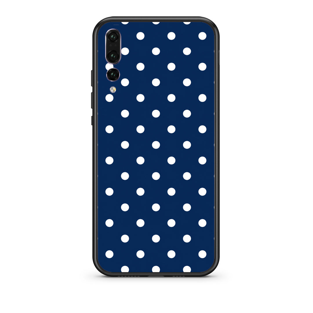 Θήκη Huawei P20 Pro White Small Polka Dots on Navy από τη Smartfits με σχέδιο στο πίσω μέρος και μαύρο περίβλημα | Huawei P20 Pro White Small Polka Dots on Navy case with colorful back and black bezels