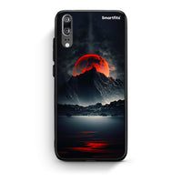 Thumbnail for Huawei P20 Red Full Moon θήκη από τη Smartfits με σχέδιο στο πίσω μέρος και μαύρο περίβλημα | Smartphone case with colorful back and black bezels by Smartfits