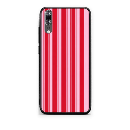 Θήκη Huawei P20 Red and Pink Vertical Pinstripes από τη Smartfits με σχέδιο στο πίσω μέρος και μαύρο περίβλημα | Huawei P20 Red and Pink Vertical Pinstripes case with colorful back and black bezels