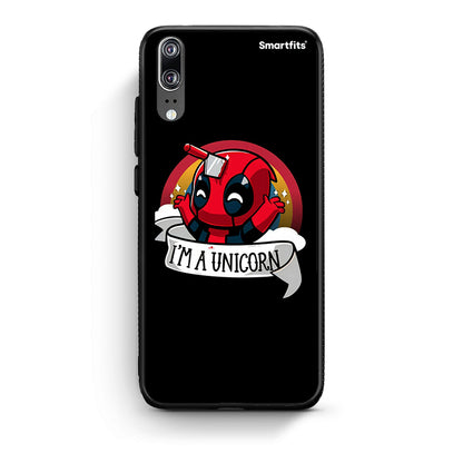 Huawei P20 Unicorn Deadpool θήκη από τη Smartfits με σχέδιο στο πίσω μέρος και μαύρο περίβλημα | Smartphone case with colorful back and black bezels by Smartfits