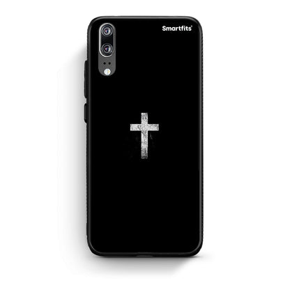 Huawei P20 White Cross θήκη από τη Smartfits με σχέδιο στο πίσω μέρος και μαύρο περίβλημα | Smartphone case with colorful back and black bezels by Smartfits