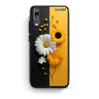 Thumbnail for Huawei P20 Yellow Daisies θήκη από τη Smartfits με σχέδιο στο πίσω μέρος και μαύρο περίβλημα | Smartphone case with colorful back and black bezels by Smartfits