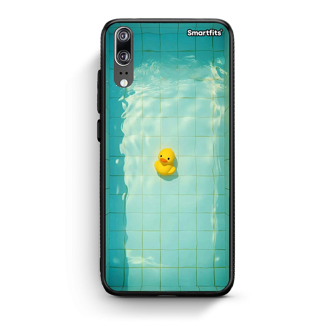 Huawei P20 Yellow Duck θήκη από τη Smartfits με σχέδιο στο πίσω μέρος και μαύρο περίβλημα | Smartphone case with colorful back and black bezels by Smartfits