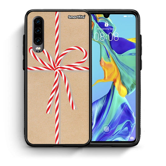 Θήκη Huawei P30 Christmas Gift από τη Smartfits με σχέδιο στο πίσω μέρος και μαύρο περίβλημα | Huawei P30 Christmas Gift case with colorful back and black bezels