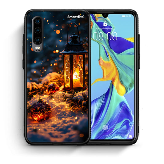 Θήκη Huawei P30 Christmas Ornaments από τη Smartfits με σχέδιο στο πίσω μέρος και μαύρο περίβλημα | Huawei P30 Christmas Ornaments case with colorful back and black bezels