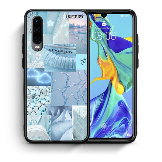 Θήκη Huawei P30 Ciel Aesthetic Collage από τη Smartfits με σχέδιο στο πίσω μέρος και μαύρο περίβλημα | Huawei P30 Ciel Aesthetic Collage case with colorful back and black bezels