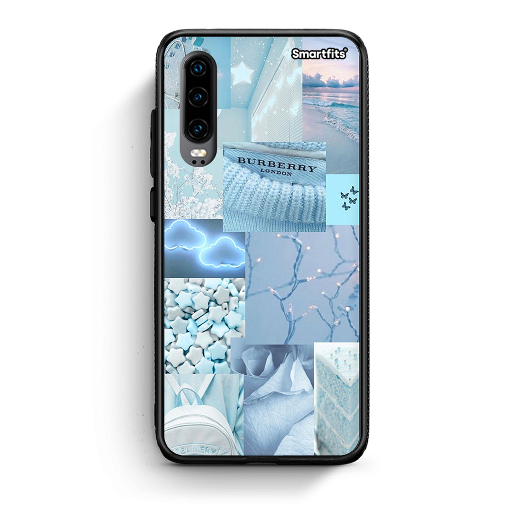 Huawei P30 Ciel Aesthetic Collage θήκη από τη Smartfits με σχέδιο στο πίσω μέρος και μαύρο περίβλημα | Smartphone case with colorful back and black bezels by Smartfits