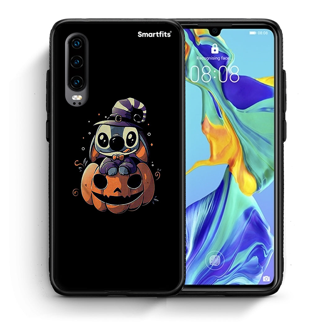 Θήκη Huawei P30 Halloween Stitch από τη Smartfits με σχέδιο στο πίσω μέρος και μαύρο περίβλημα | Huawei P30 Halloween Stitch case with colorful back and black bezels