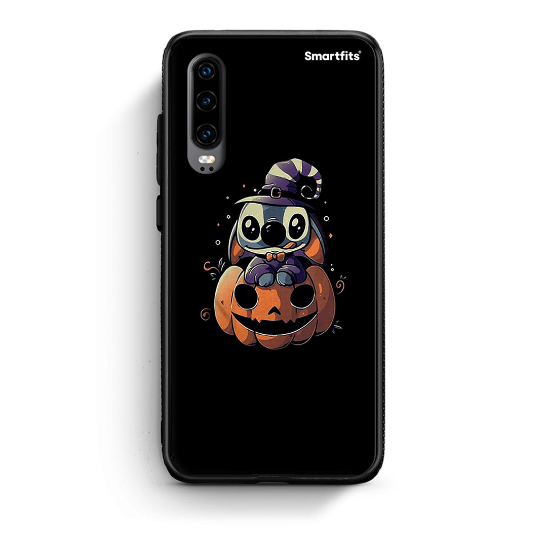 Huawei P30 Halloween Stitch θήκη από τη Smartfits με σχέδιο στο πίσω μέρος και μαύρο περίβλημα | Smartphone case with colorful back and black bezels by Smartfits