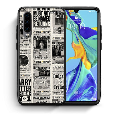 Θήκη Huawei P30 Harry Paper από τη Smartfits με σχέδιο στο πίσω μέρος και μαύρο περίβλημα | Huawei P30 Harry Paper case with colorful back and black bezels